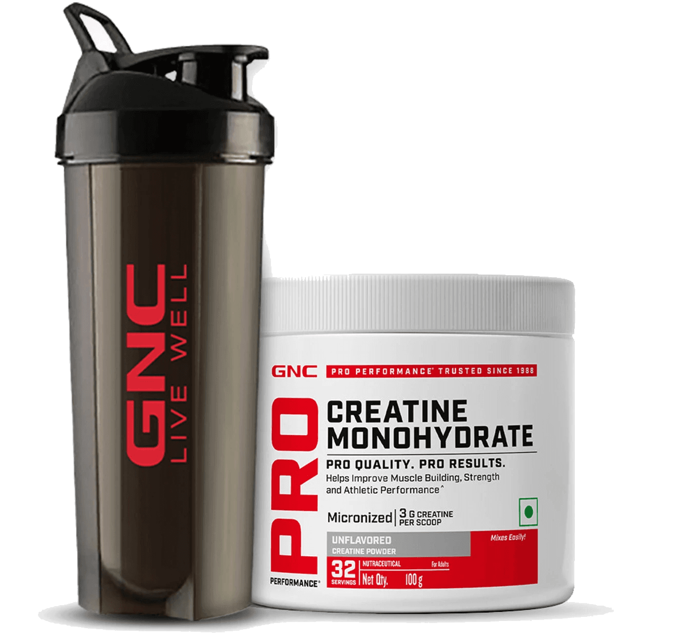 GNC Creatine Monohydrate with Black Shaker product image